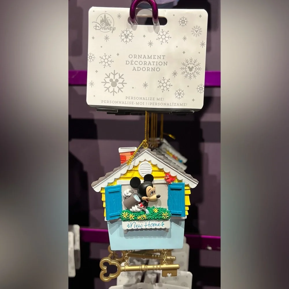 Disney Parks 2026 Mickey House New Home Key Flat Christmas Ornament NEW
